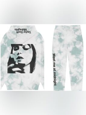 ❗️SET ❗️TAYLOR SWIFT • MIDNIGHTS GREEN TIE DYE HOODIE & SWEATPANTS